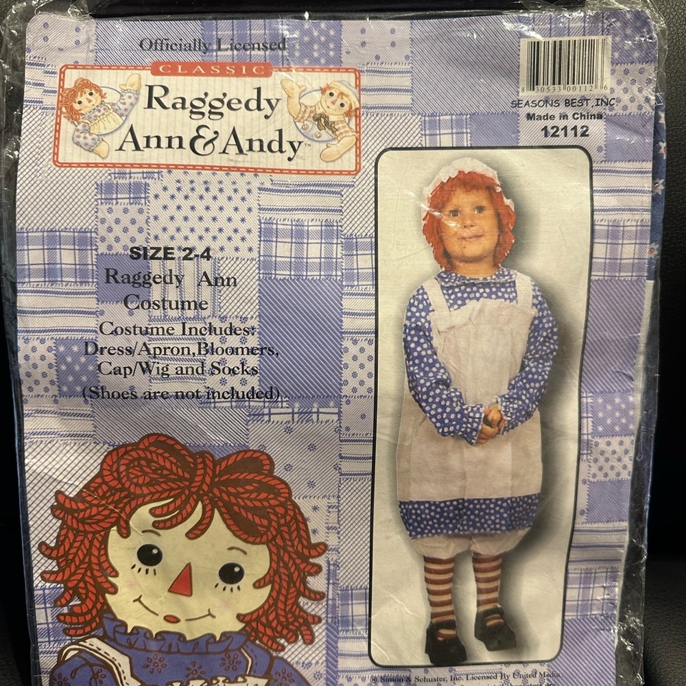 Raggedy Ann Costume for Kids - Blue and White